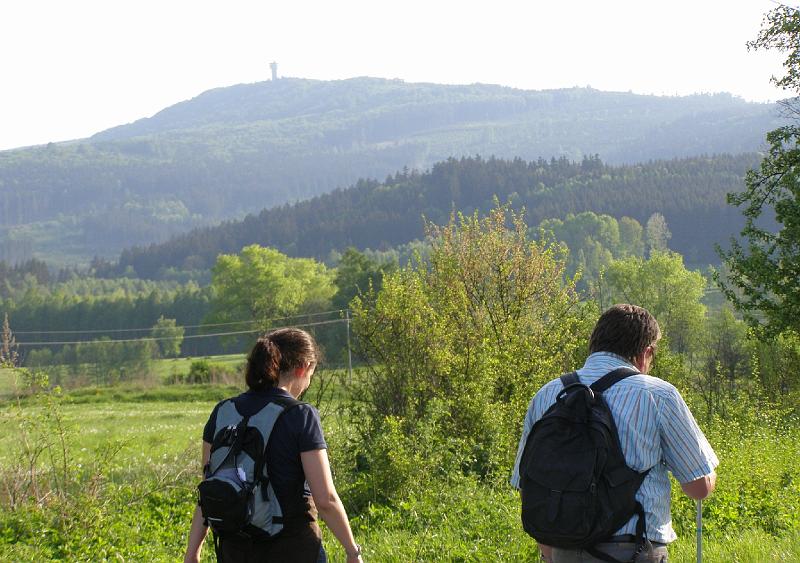 Grenzturm.JPG - Die Landschaft im Naturpark Český les erinnert an die Hochebenen des Böhmerwaldes.